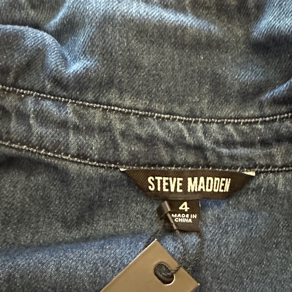 Steve Madden Dark Blue Denim Maxi Skirt with Front Slit - Picture 15 of 16
